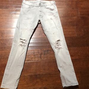 Grey Slim Low Waist Jeans